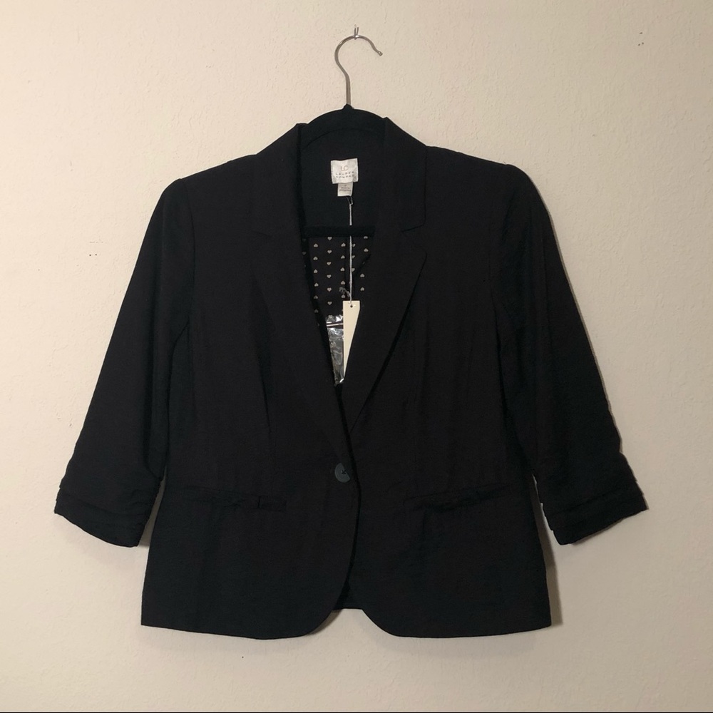 Lauren Conrad crepe 3/4 sleeve blazer